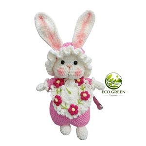 Handmade Crochet Bunny Sheep Plush Toy Soft Cotton Amigurumi <b>Doll</b> Collectible Easter Gift OEM Manufacturer Vietnam - Product Image 2
