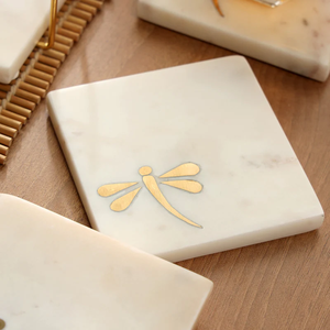 High Demand with Eco friendly <b>White</b> Marble Tea <b>Coaster</b> 4in. With Set of 4 With Holder For Home and Kitchen - Product Image 2