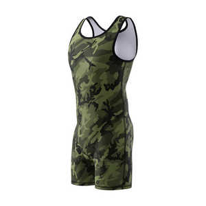 Combinaison de lutte respirante sublimée pour homme, motif personnalisé, résistante à la décoloration, imprimée numériquement, combinaison athlétique - Product Image 1