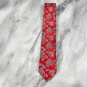 Cravate de luxe rouge à motif cachemire pour hommes |   Cravate de créateur tissée pour occasions formelles, mariages et soirées d'affaires |   Style de vêtements de luxe pour cadeaux, exportation - Product Image 3