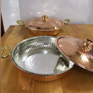 High End Quality Vintage Hammered Copper Soup Pot Set with Lid Double Handle Oven Safe for Gas and Induction Cooker - Product Image 2