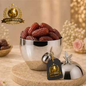 Bol à dattes doré à bord festonné avec couvercle en dôme, plat de service de luxe pour fruits secs, vaisselle gaufrée, boîte à bonbons, organisateur de table - Product Image 5
