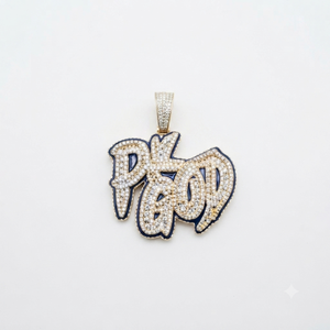 Colgante de Lujo para Hombre, Plata 925 Bañada en Oro, con Moissanita y Diamantes, Placa con Nombre Personalizada, Estilo Hip Hop Bling, con Esmalte y Dijes - Product Image 1