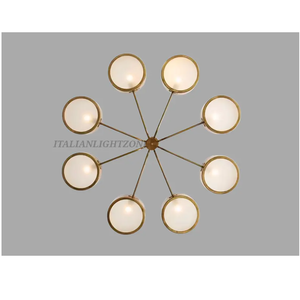 Lustre Sputnik en laiton, style moderne du milieu du siècle, style italien Stilnovo, luminaire de plafond, suspension design multi-bras - Product Image 2