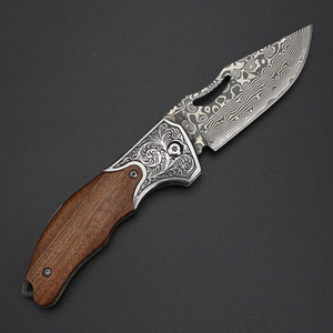 Handmade Damascus Steel Pocket Knife Premium Folding Pattern Steel Outdoor <b>Camping</b> Hiking Fishing Travel Utility <b>Tool</b> - Product Image 5