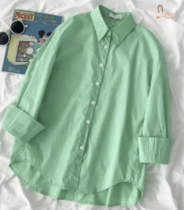 Camisa de Manga Larga para Mujer, Color Rosa, con Botones al Frente, Ecológica, Estilo Vintage, Corte Regular, Protección Solar, Primavera-Verano 2025, Venta al Por Mayor - Product Image 1