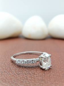 14k Solid Gold VVS Lab Grown 2ct Oval Cut Diamond Classic Solitaire Engagement Wedding Gift Party <b>Ring</b> IGI Certificate Women's - Product Image 3