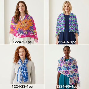 Étoles pour femmes en rayonne imprimées de motifs floraux, légères et antibactériennes, pour toutes les saisons - Product Image 3