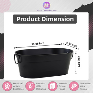 Offre incroyable sur un seau à glace ovale de 3 gallons en acier galvanisé de haute qualité pour l'hôtellerie à bas prix - Product Image 2
