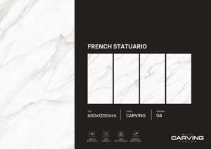 Azulejos de porcelana con tallado elegante, tamaño 600x1200, formato grande para pisos y paredes, para uso en interiores de casas de lujo y comerciales. - Product Image 2