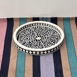 Handmade Eco Friendly Durable Black Resin Tray with Natural White <b>Flower</b> Stylish Organizer for Jewelry Perfume & Home Decor - Product Image 3