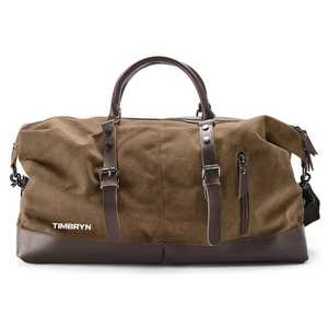 Wholesale Custom Genuine Leather Trim Canvas <b>Travel</b> <b>Bag</b> Large Capacity Outdoor Waterproof Overnight Carry On LCTB-0054 - Product Image 2