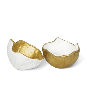 High Grade Gold Plated And White Color Powder Coated Premium Quality Metal Home Food Serving Luxury Bowls Kitchenware Supplies - Product Image 1