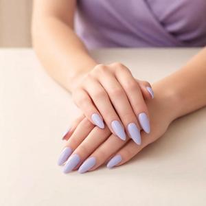 Dewy Lilac Glow Medium almendra Nils Minimalista Suave Elegancia Sofisticado OL Oficina Chic Lavanda lechosa Acabado brillante - Product Image 4