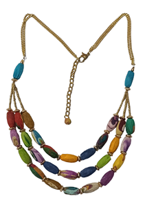 Collar de Perlas de Imitación en Forma de Bola, Estilo Bohemio, Multicapa, Colorido, para Mujer, Cadena Chapada en Oro, Accesorio de Moda Hecho a Mano - Product Image 5
