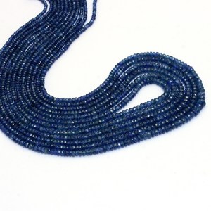 Cuentas facetadas de zafiro AAA de 2.5mm-5mm, cuentas de zafiro birmano azul natural precioso para joyería de collar en capas - Product Image 4
