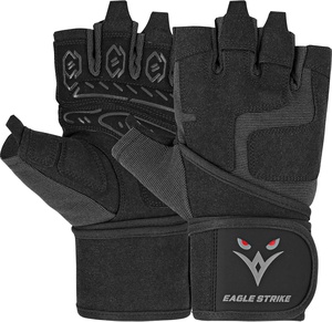 Gants de sport demi-doigts antidérapants avec support de poignet, respirants, pour la musculation - Product Image 1