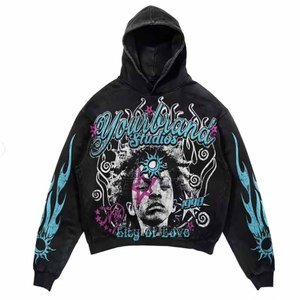 Sweat-shirts à capuche délavés à l'acide, coupe oversize, personnalisés, style streetwear Twin City, pour hommes et femmes, vente en gros - Product Image 1