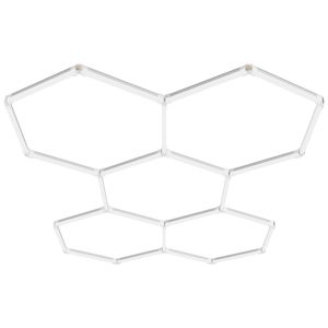 Luci LED Esagonali per Garage 26400LM 6500K, Sistema a 5 Griglie Fai-da-Te, Illuminazione Bianca Fredda per Detailing Auto, Stile a Nido d'Ape - Product Image 1