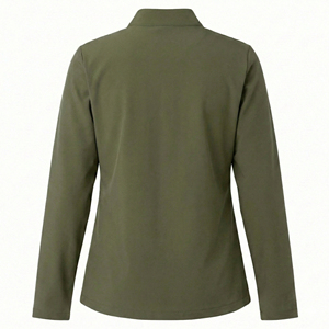 Blouson médical personnalisable en gros à manches longues avec fermeture éclair frontale, poches sécurisées et design extensible pour le personnel médical - Product Image 3
