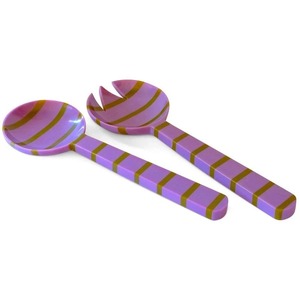 Juego de servidores de ensalada de resina marrón con mango corto, cuchara y tenedor de ensalada con diseño de espiral de caparazón de tortuga para cocina y comedor - Product Image 4