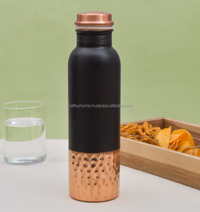 Best Quality Copper <b>Metal</b> Water Bottle 900ml Eco-friendly Black Print Most Demanded Decorative Picnic Accessory Lid Drinks India - Product Image 1