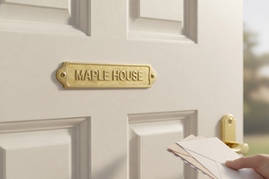 Custom Engraved Solid Brass Plaque Personalized Metal <b>Name</b> <b>Plate</b> Door Sign House Address Durable Wedding Modern Design - Product Image 6