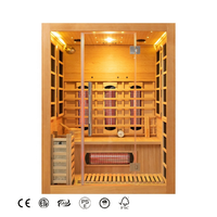 Ruang Sauna Hibrida Listrik Inframerah Kayu Hemlock Modern KLAFIN untuk 2-3 Orang, Cocok untuk Apartemen & Villa, Garansi 4 Tahun