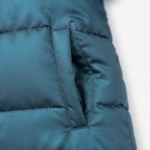 Chaqueta de Invierno para Hombre, Estilo Varsity, Acolchada, Azul Sólido, con Capucha, Resistente al Viento, Cierre de Cremallera, Corte Holgado, Relleno de Poliéster - Product Image 4