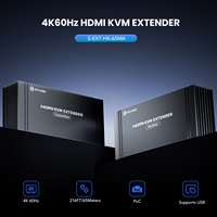 SYONG 4K 60Hz 60M HDMI KVM Extender Melalui Ethernet Kabel Cat 5e/CAT6 HDMI Extender dengan USB 2.0 KVM Extender HDMI Mouse Keyboard