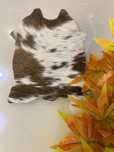 Sous-verres en cuir de vachette véritable marron et blanc Mini sous-verres en cuir napperons de Table faveurs de fête décoration de mariage faveurs de mariage - Product Image 2