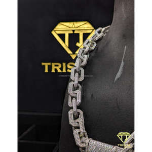 Cadena Cubana de Lujo para Hombre con Incrustaciones de Diamantes VVS Moissanite y Plata de Ley 925, Joyería Hip Hop de Trisha Jewels - Product Image 3