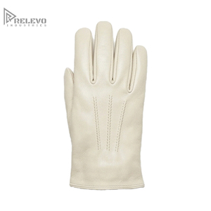 Custom Men Luxury Bone White Genuine Cowhide Leather <b>Gloves</b> Vintage Unlined <b>Driving</b> Dress <b>Gloves</b> OEM Wholesale - Product Image 1