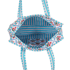 Bolso Tote de Algodón Acolchado Hecho a Mano, Resistente, con Estampado Floral en Blanco y Negro, Reversible, con Cremallera, para Verano y Otoño, para Compras - Product Image 6