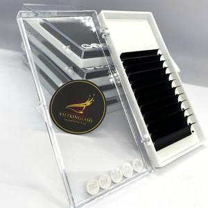 Extensions de cils individuels en plateau 12/16 rangées, faits à la main, courbures C/CC/D/DD/M/L, épaisseur 0.03-0.07, noir mat, classiques et naturels - Product Image 1