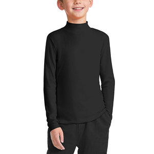 Uniforme Escolar para Niños, Camiseta Negra de Manga Larga para Estudiantes de Primaria, Uso Diario, Mezcla de Poliéster Sólido, Unisex - Product Image 4