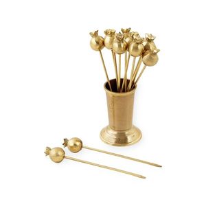 Palillos de Cóctel Dorados con Soporte, Utensilios de Bar Metálicos Reutilizables, Accesorios para Cócteles, Cerveza y Bebidas, Herramientas para Bartender - Product Image 1