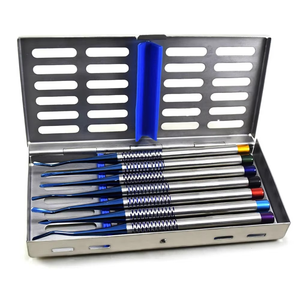 Instrument médical en acier allemand, élévateur PDL à pointe micro-dentelée avec pointes recouvertes de titane bleu, kit dentaire PDL - Product Image 5