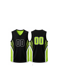 Maillot de basket-ball et débardeur de sport double face en matière durable avec impression par sublimation pour clubs et écoles - Product Image 1