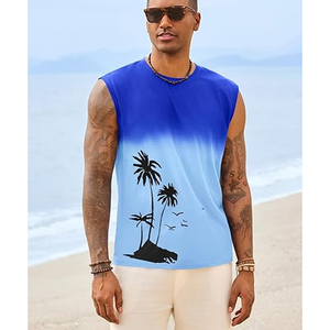 High Quality Customized Printed Men's Gym Tank <b>Top</b> New Design with Breathable Sporty Style Low MOQ Washed Technique for Adults - Product Image 4