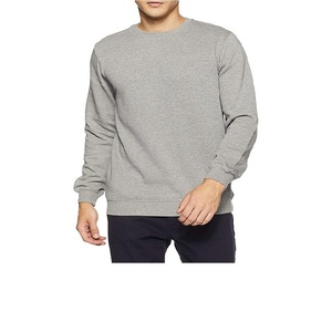 Sweat-shirt de qualité supérieure, style streetwear, en polyester et coton, épais, uni, surdimensionné, col rond, personnalisable pour homme - Product Image 1