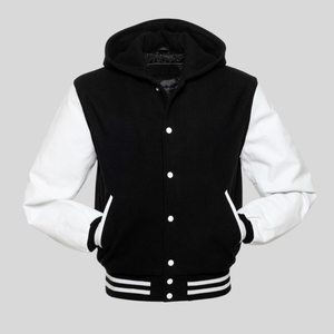 Customizable Men's Varsity <b>Jacket</b> with Stand Collar and Front Logo 100% Cotton <b>Canvas</b> OEM Service - Product Image 1