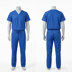 Premium 200 GSM Polyester Cotton Nursing Uniform Grey Medical <b>Scrub</b> <b>Set</b> With Custom Embroidery Logo Print Logo - Product Image 4
