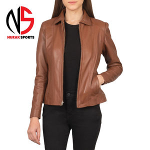 Chaqueta de Cuero Genuino para Mujer, Impermeable, de Primera Calidad, Diseño y Color Totalmente Personalizables, Chaquetas para Mujer en Nurak - Product Image 6