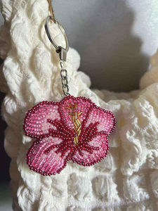 New arrival C Letter <b>custom</b> Design beaded embroidery <b>keychain</b> and seed beads bag accessories handmade seed beads embroidery - Product Image 4