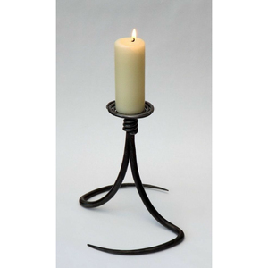Chandelier en fer forgé fait main noir à trois pieds, support de bougie en métal pour décoration intérieure, style ferme moderne - Product Image 1