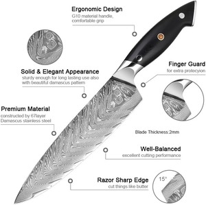 8 Inch Custom Handmade Damascus Chef <b>Knife</b> 67 Layer Damascus Steel <b>Kitchen</b> <b>Knife</b> Razor <b>Sharp</b> Professional Cooking <b>Knife</b> - Product Image 3