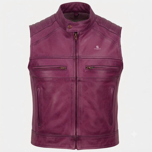 Men's Genuine <b>Leather</b> <b>Vest</b> Adults OEM Custom Wholesale Motorcycle Sleeveless <b>Biker</b> Jacket Vintage Premium Casual Outerwear 2026 - Product Image 1