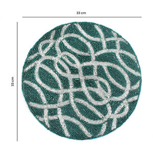 Luxury Modern Round Glass <b>Beaded</b> <b>Placemat</b> for Dining Table for Restaurant Hotel or Home Kitchen Decoration - Product Image 1