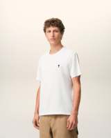 T-shirt blanc pour homme, coupe classique, 100% coton, logo brodé, col rond minimaliste, manches courtes, respirant, éco-responsable, streetwear